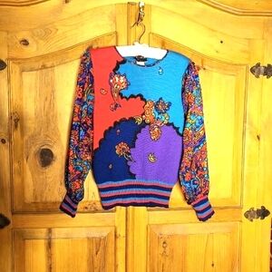Vtg DIANE FRES Colorful  Sweater